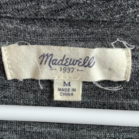 Madewell Gray & Green All Around Colorblock Long Sleeve Shirt - Picture 4 of 6